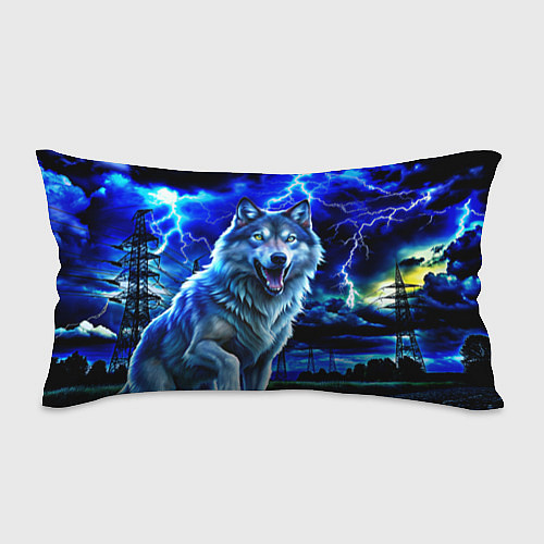 Подушка-антистресс Грозовой волк с молниями / 3D-принт – фото 1