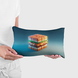 Подушка-антистресс Абстрактный гамбургер в форме куба, цвет: 3D-принт — фото 2