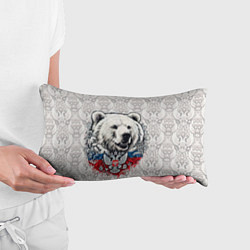 Подушка-антистресс Белый медведь и белый герб России, цвет: 3D-принт — фото 2