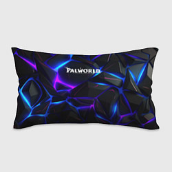 Подушка-антистресс Palworld логотип на черных неоновых плитах