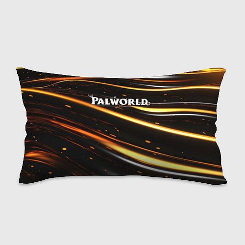 Подушка-антистресс Palworld логотип золотые волны на черном / 3D-принт – фото 1