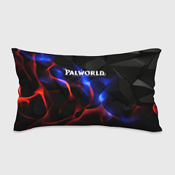 Подушка-антистресс Palworld логотип на черном и фиолетовом абстракте