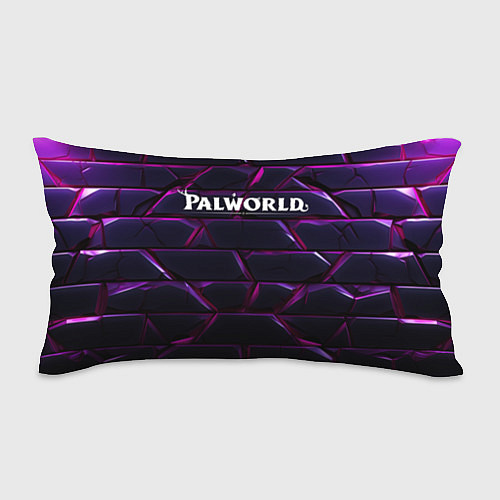 Подушка-антистресс Palworld логотип фиолетовые яркие плиты / 3D-принт – фото 1