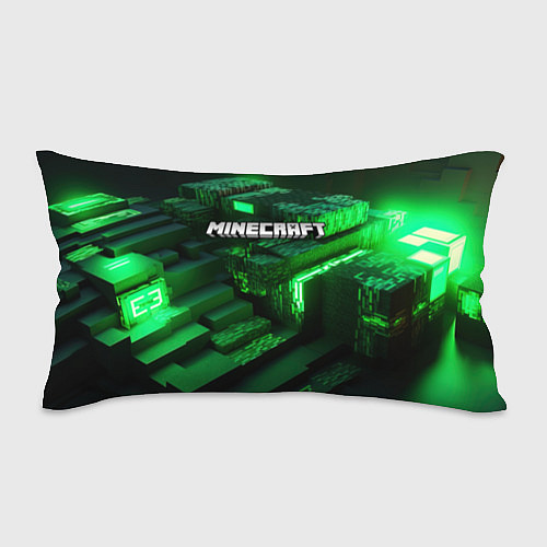 Подушка-антистресс Minecraft logo зеленые неоновые кубы / 3D-принт – фото 1
