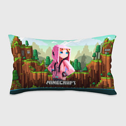 Подушка-антистресс Персонаж Minecraft девушка в пиксельном мире