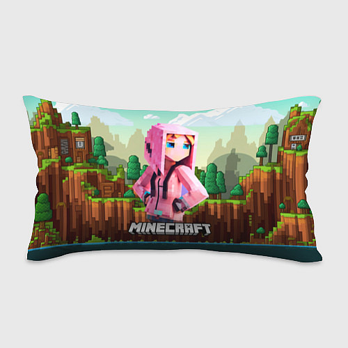 Подушка-антистресс Персонаж Minecraft девушка в пиксельном мире / 3D-принт – фото 1