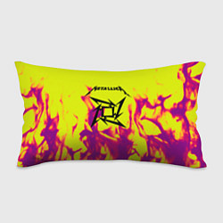 Подушка-антистресс Металлика огненный стиль бенд, цвет: 3D-принт