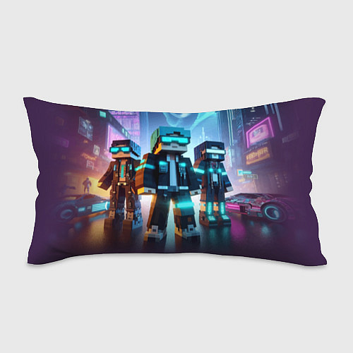 Подушка-антистресс Minecraft - neon metropolis ai art / 3D-принт – фото 1