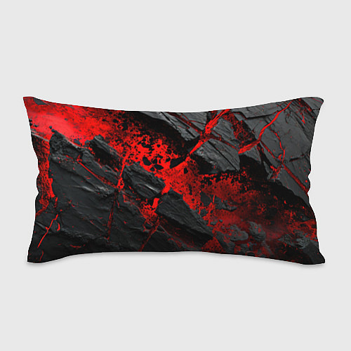 Подушка-антистресс Красные разломы черных камней / 3D-принт – фото 1