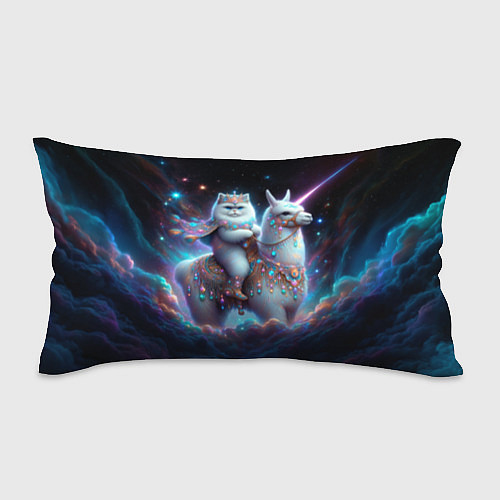 Подушка-антистресс Персидский кот верхом на альпаке / 3D-принт – фото 1