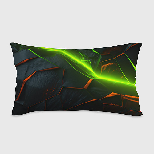 Подушка-антистресс Green neon abstract geometry / 3D-принт – фото 1
