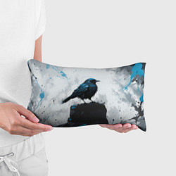 Подушка-антистресс Ворон с чёрно-голубым оперением, цвет: 3D-принт — фото 2
