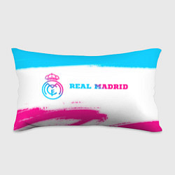 Подушка-антистресс Real Madrid neon gradient style по-горизонтали, цвет: 3D-принт