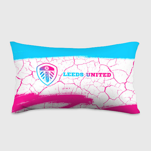Подушка-антистресс Leeds United neon gradient style по-горизонтали / 3D-принт – фото 1