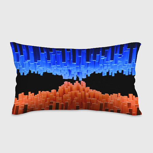 Подушка-антистресс Стягивающиеся в центре синие и оранжевые блоки / 3D-принт – фото 1