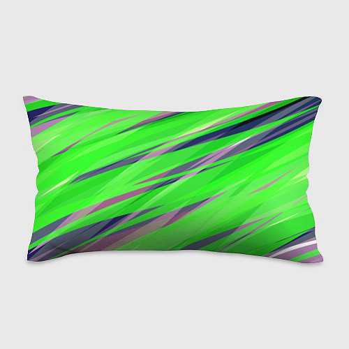 Подушка-антистресс Зелёный и фиолетовый абстрактные полосы / 3D-принт – фото 1