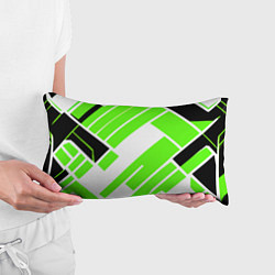 Подушка-антистресс Зелёные широкие линии на белом фоне, цвет: 3D-принт — фото 2