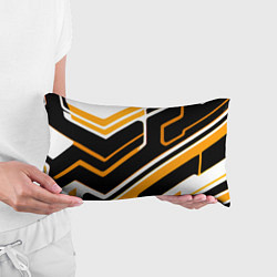 Подушка-антистресс Чёрно-жёлтые полосы на белом фоне, цвет: 3D-принт — фото 2