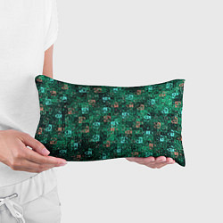 Подушка-антистресс Тёмный зелёный текстурированный кубики, цвет: 3D-принт — фото 2