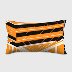 Подушка-антистресс Чёрно-белые полосы на оранжевом фоне, цвет: 3D-принт
