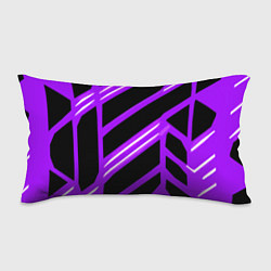 Подушка-антистресс Чёрно-белые полосы на фиолетовом фоне, цвет: 3D-принт