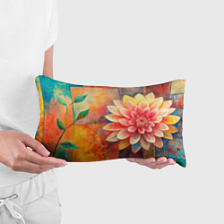 Подушка-антистресс Яркая абстракция с георгином, цвет: 3D-принт — фото 2