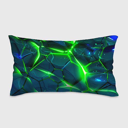 Подушка-антистресс Неоновые яркие зеленые разломленные плиты со свето / 3D-принт – фото 1