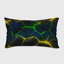 Подушка-антистресс Неоновые яркие зеленые плиты с желтым светом