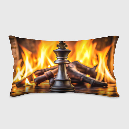 Подушка-антистресс Шахматы - король на фоне огня / 3D-принт – фото 1