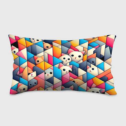 Подушка-антистресс Geometric pattern with kittens - ai art / 3D-принт – фото 1