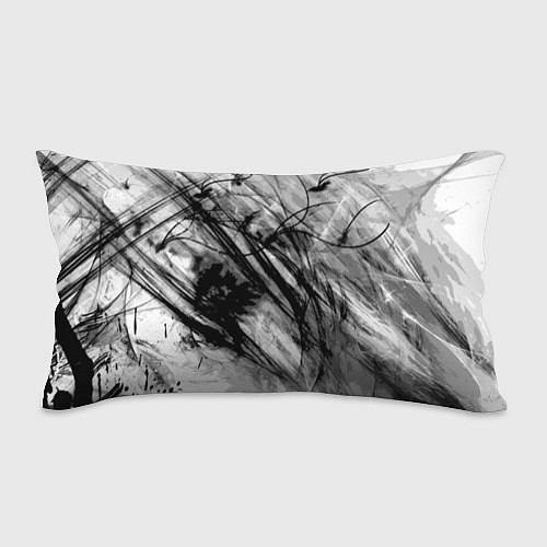Подушка-антистресс Серый абстрактный серо-черный шрих / 3D-принт – фото 1