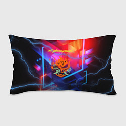 Подушка-антистресс Cyberpunk logo - neon geometry