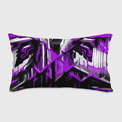 Подушка-антистресс White and purple abstraction on a black background, цвет: 3D-принт