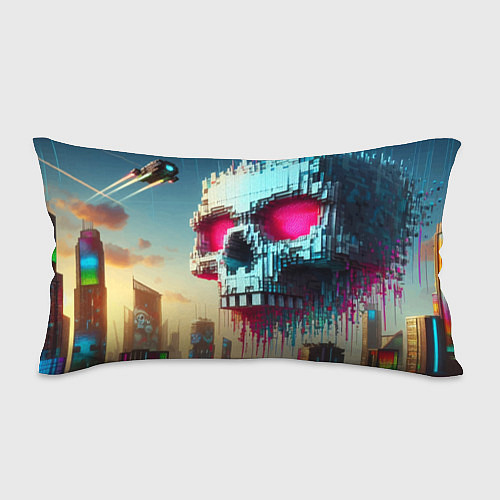 Подушка-антистресс Cool pixel skull - ai art fantasy / 3D-принт – фото 1