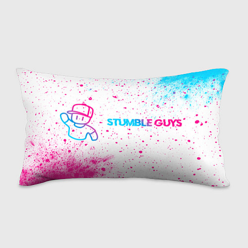 Подушка-антистресс Stumble Guys neon gradient style по-горизонтали / 3D-принт – фото 1