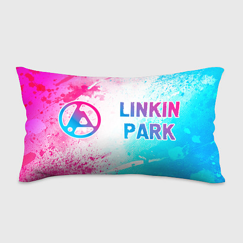 Подушка-антистресс Linkin Park 2024 neon gradient style по-горизонтал / 3D-принт – фото 1