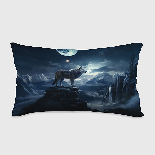 Подушка-антистресс Волк на утренней горе / 3D-принт – фото 1