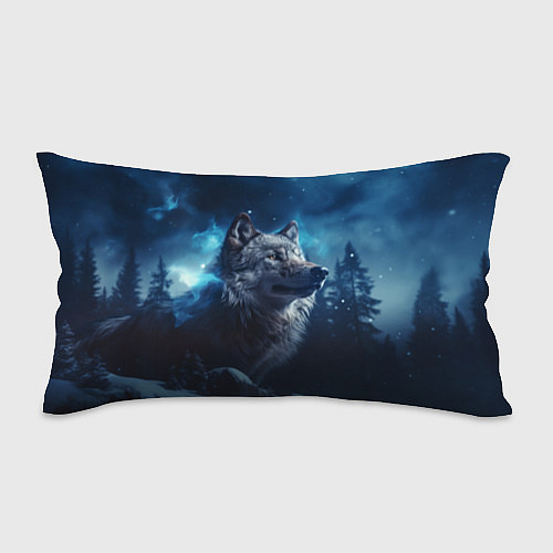 Подушка-антистресс Голова волка и небо / 3D-принт – фото 1