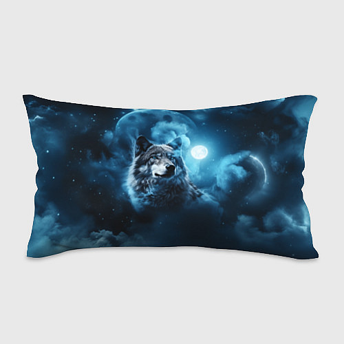 Подушка-антистресс Волк ночное синее небо / 3D-принт – фото 1