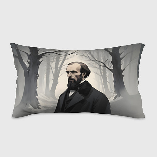 Подушка-антистресс Достоевский зимняя аллея / 3D-принт – фото 1