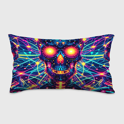 Подушка-антистресс Neon skull - ai art fantasy / 3D-принт – фото 1