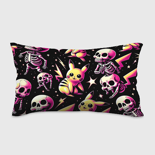 Подушка-антистресс Pikachu and skeletons - pattern / 3D-принт – фото 1