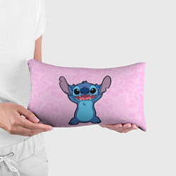 Подушка-антистресс Stitch on a pink background, цвет: 3D-принт — фото 2