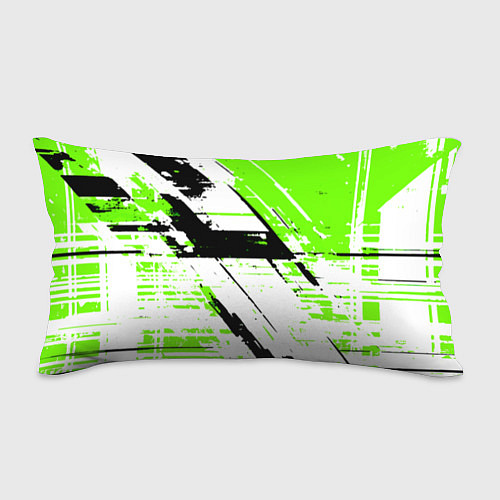 Подушка-антистресс Diagonal black and green stripes on a white backgr / 3D-принт – фото 1