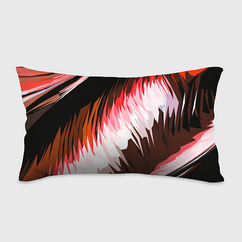 Подушка-антистресс Красно-белая абстракция на чёрном фоне / 3D-принт – фото 1