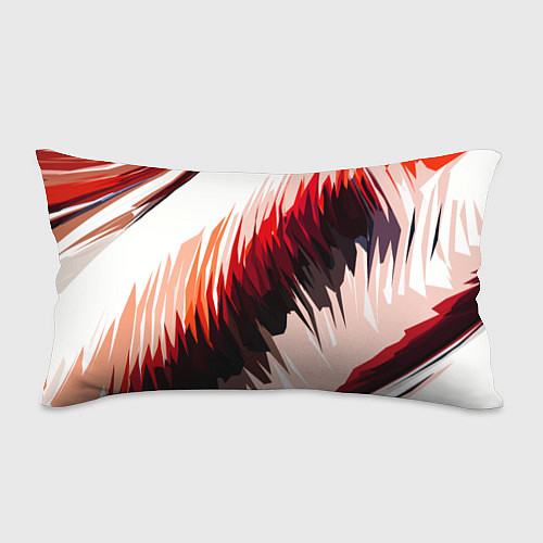 Подушка-антистресс Чёрно-красные острые полосы на белом фоне / 3D-принт – фото 1