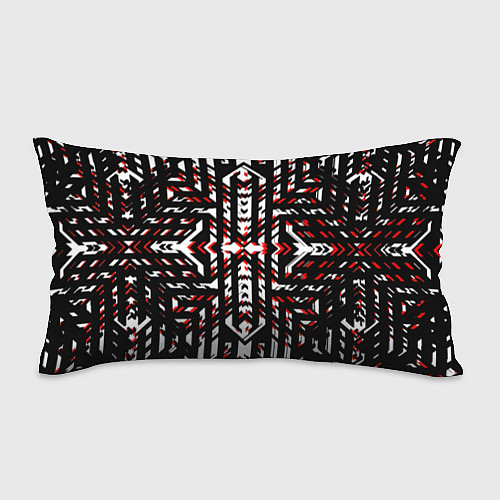 Подушка-антистресс Чёрно-красные диагональные полосы на белом фоне / 3D-принт – фото 1
