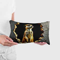 Подушка-антистресс Сурикат на черном, цвет: 3D-принт — фото 2