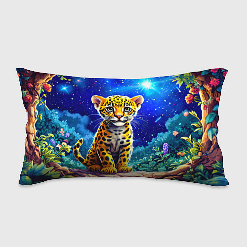 Подушка-антистресс Ягуар в звездную ночь / 3D-принт – фото 1