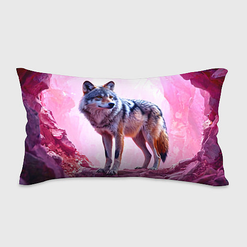 Подушка-антистресс Волк в розовом / 3D-принт – фото 1